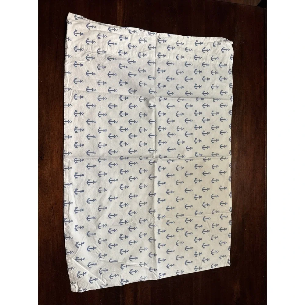 Pottery Barn Anchor STANDARD Size Pillowcase Set 2 Teen Kids Nautical Coastal